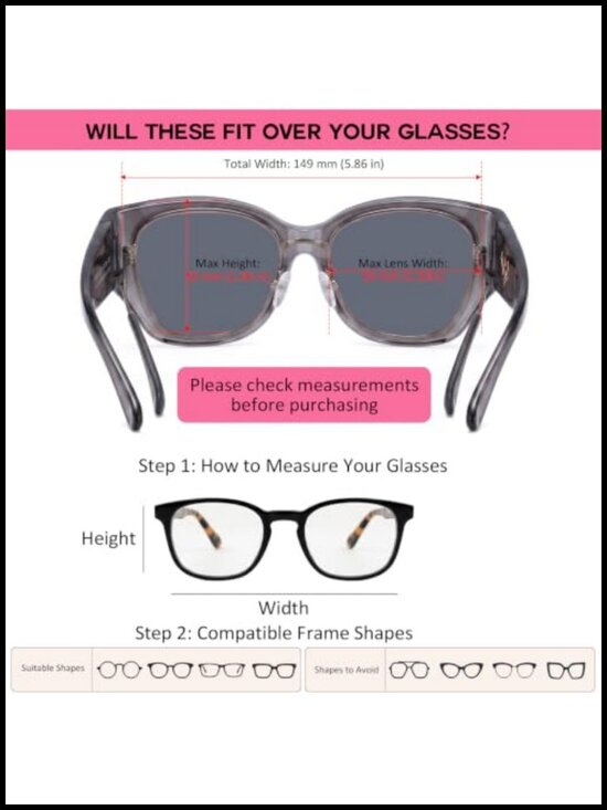 Polarized Fit Over Sunglasses Oversized UV Protection TR90 main image 3